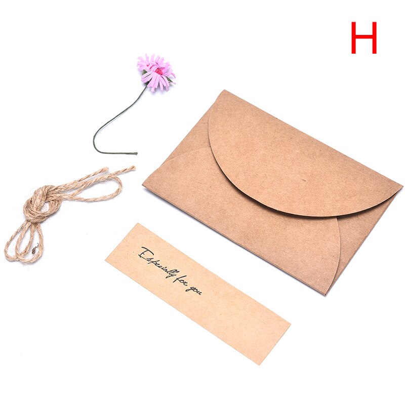 1pc retro diy kraft cartão de convite de papel com envelope feito à mão flores secas convites festa de casamento envelopes: pink daisy