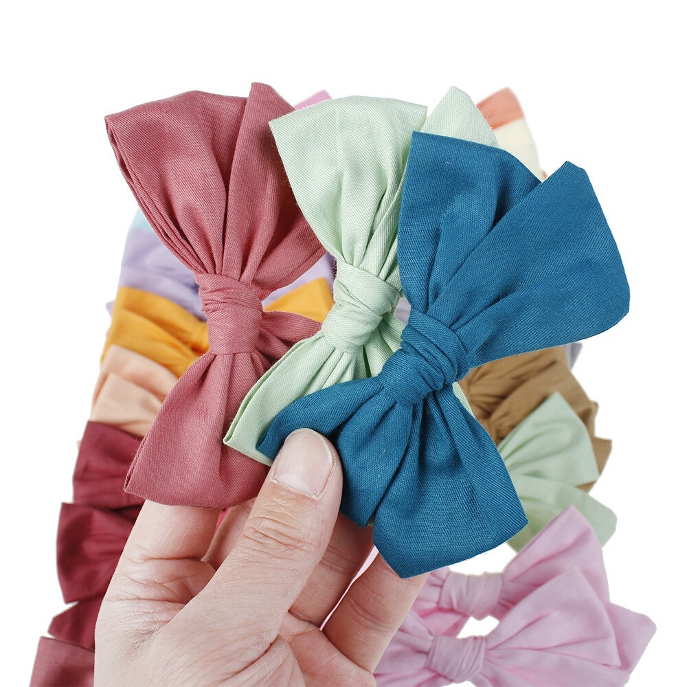 Baby Hair Clips For Girls Floral Hairgrips Bows Kids Hair Pins Lattice Barrettes Cotton infant Hairpin Handmade Accessories 2Pcs