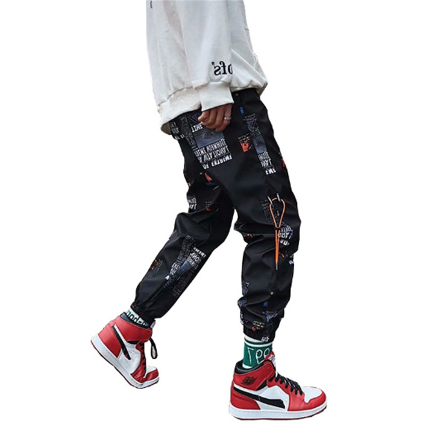 Hip hop Pants Men Loose Joggers Print Streetwear Harem Pants Clothes Ankle length Trousers