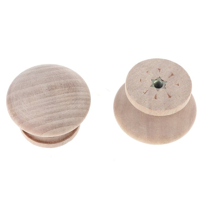 20PCS Natural Wood Cabinet Drawer Pull Handles with Screws Wardrobe Door Knobs