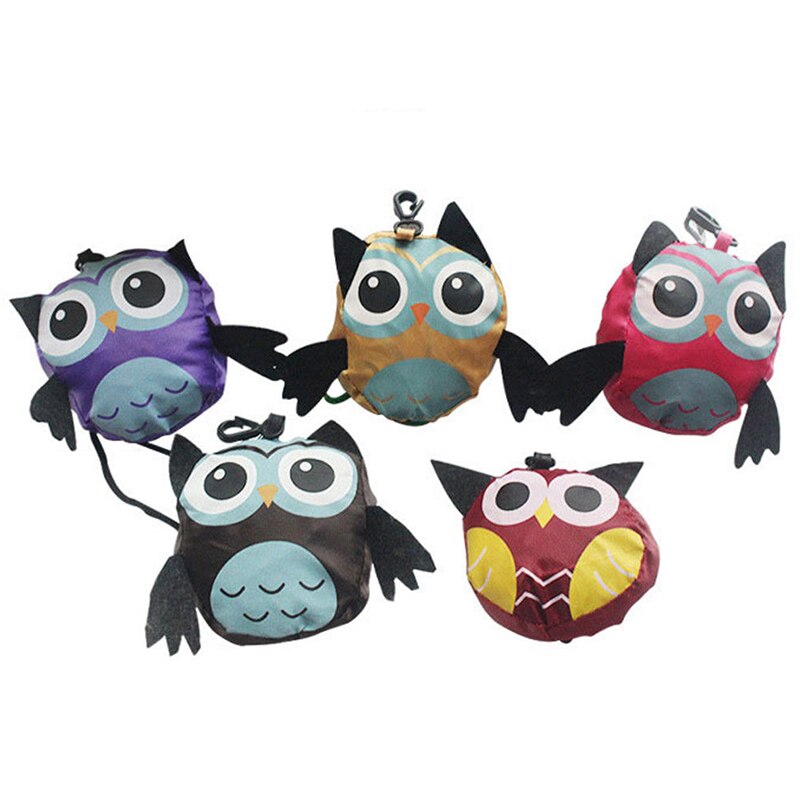 Foldable Animal Owl Shape Folding Shopping Bag Eco Friendly Ladies Reusable Tote Bag Portable Travel Shoulder Bag