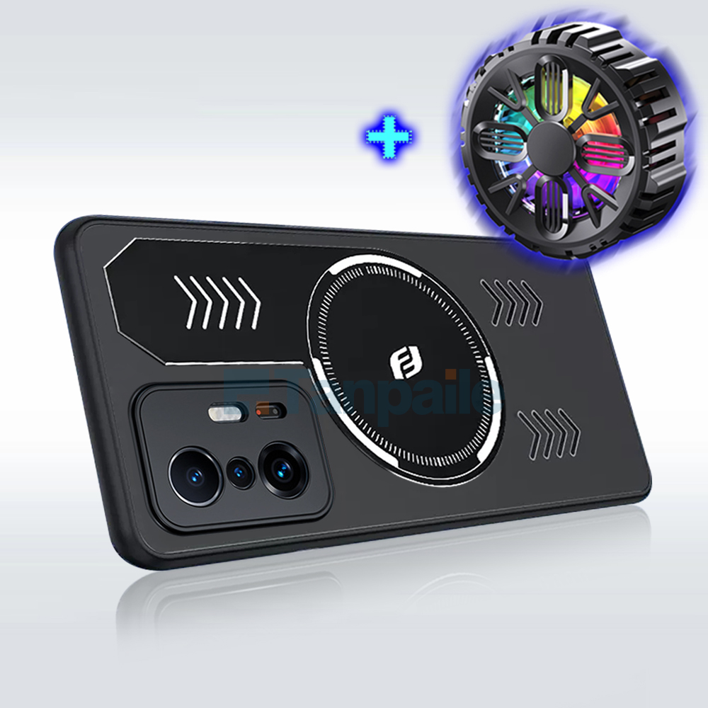 Tanpaile Cooling Magnetic Case For Xiaomi MI 11T Pro 10T 12T Redmi K30S K50 Ultra 9T K20 Bumper Heat Dissipation Cover: CANVAS / Blue