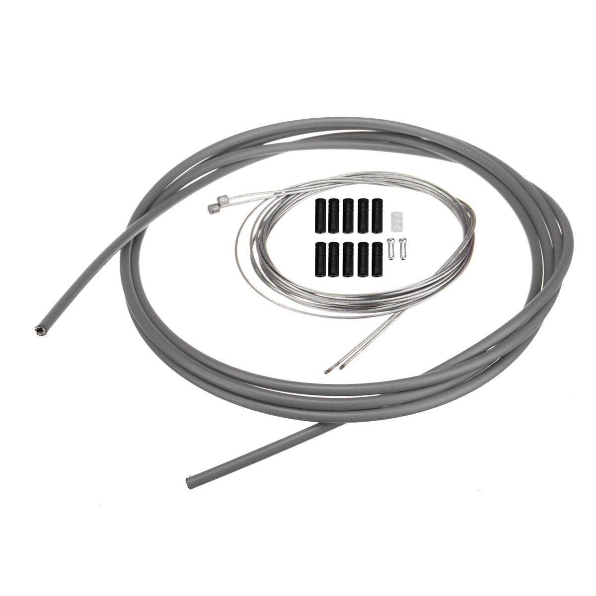 Bike Bicycle Front Rear Inner Outer Wire Brake Shifter Gear Derailleur Hose Housing cable Kit MTB Road bike bicycle: Grey