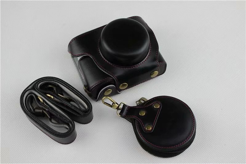 Étui en cuir Pu avec sangle pour appareil photo, sac de luxe pour appareil photo Olympus EPL9 E-PL9 EPL10 14-42mm, Mini pochette pour batterie ouverte,