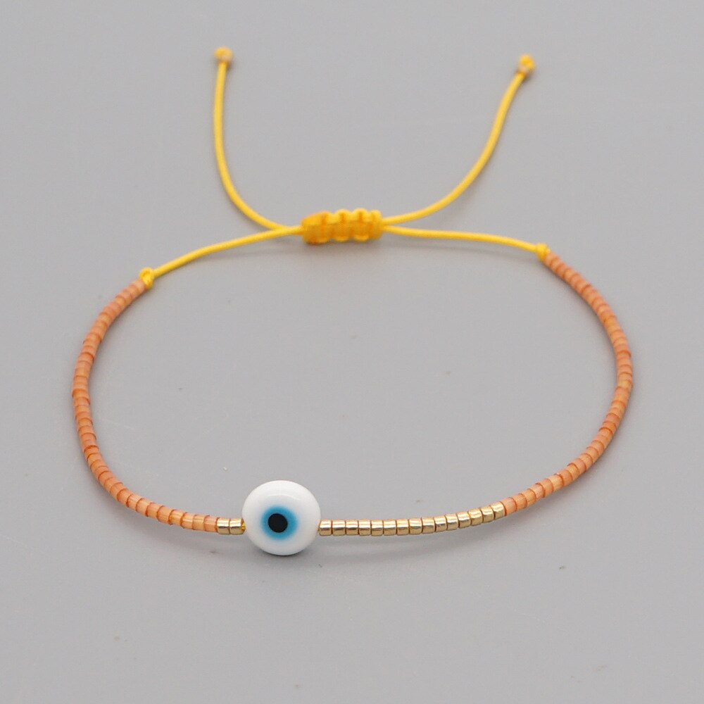 Bransoletka z greckim oczkiem bransoletka z tureckim nazarem String proste bransoletki dla kobiet mężczyzn koraliki Miyuki biżuteria Pulsera mal de ojo: O