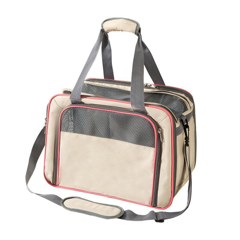 LDLC-Bolsa de transporte para mascotas, bolso portátil de lados suaves para gatos, transpirable, para perros pequeños, de malla transpirable, para viajes: B