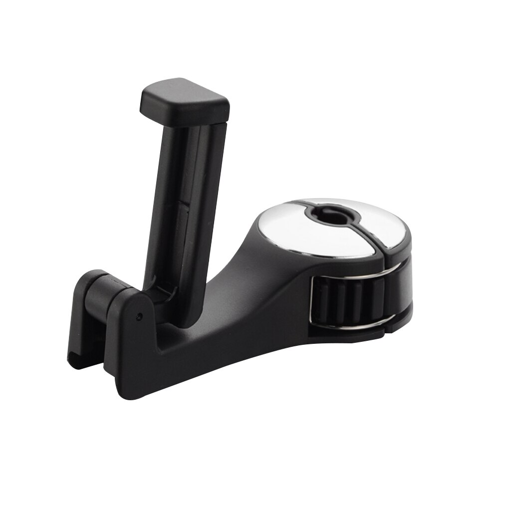 Soporte móvil ajustable titular del teléfono del coche reposacabezas de coche ganchos de sujeción asiento colgador trasero Clips para bolso de artículos para el hogar: Silver