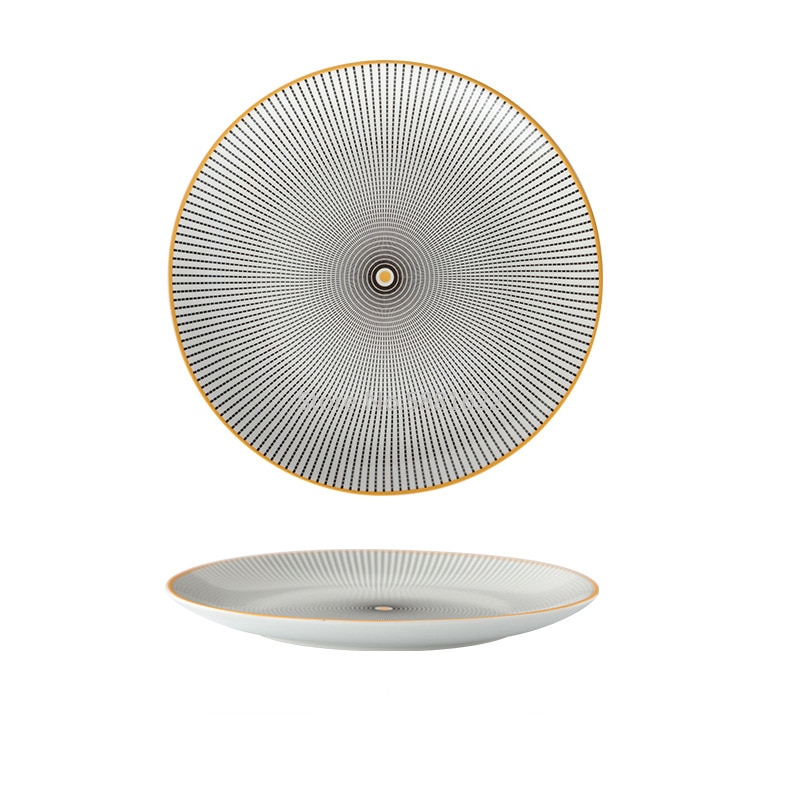 Servies Keramische Diner Plaat Set Schotel 8/10 Inch Porselein Leuke Dessertbord Servies Geometrische Westerse Voedsel Steak Plaat