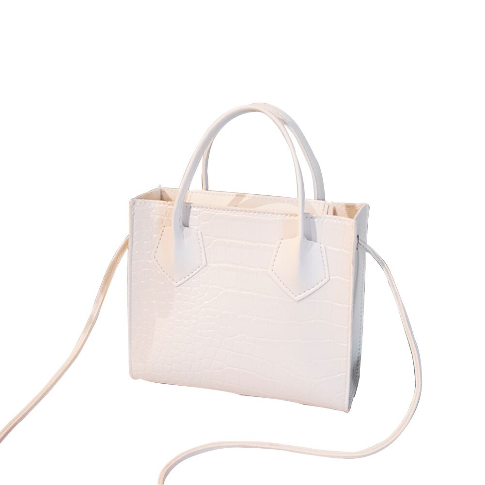 Damen-pu-umhängetaschen, einfarbige Party-Straße-schultertaschen, handtaschen: Weiß