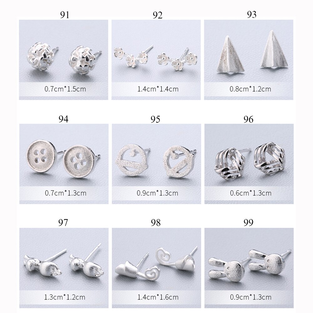 XIYANIKE Geometry Earring 925 Sterling Silver Cute Stud Earrings Ear Needle Simple Personality For Women 91-108