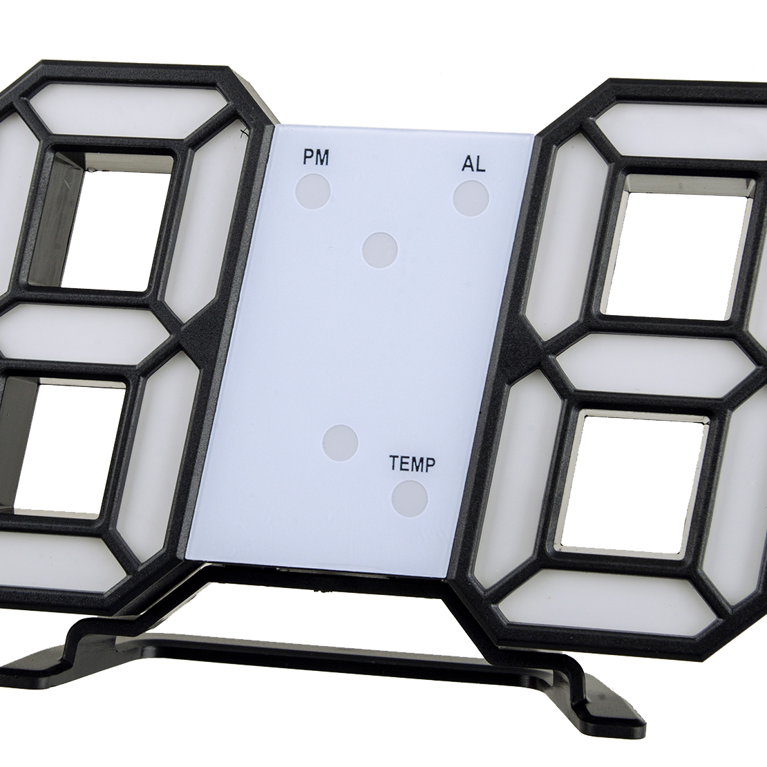 3D White Digital Led Night Wall Clock Alarm Modern Watch Display Indoor Living Room Temperature USB Charging Port 5V 1A