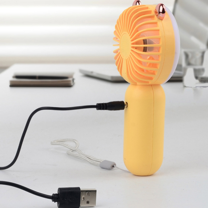 3-speed Usb Charging Mini Pocket Fan with Lanyard and Light Handheld Fan Small Personal Fan for Graduation Party