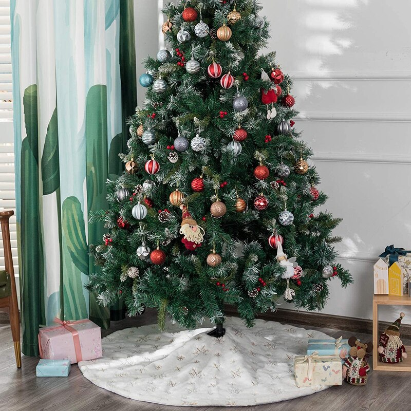 Kerstboom Rokken Faux Fur Kerstboom Voet Tapijt Xmas Boom Rok Mat Onder De Boom Kerstversiering Home Party