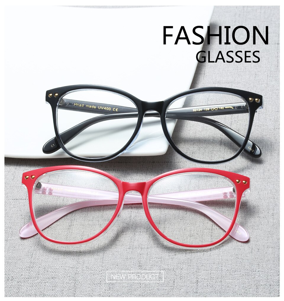 45563 Rivet Round Cat Eye Glasses Frames Square Men Women CCSPACE Brand Optical Eyewear Computer Glasses