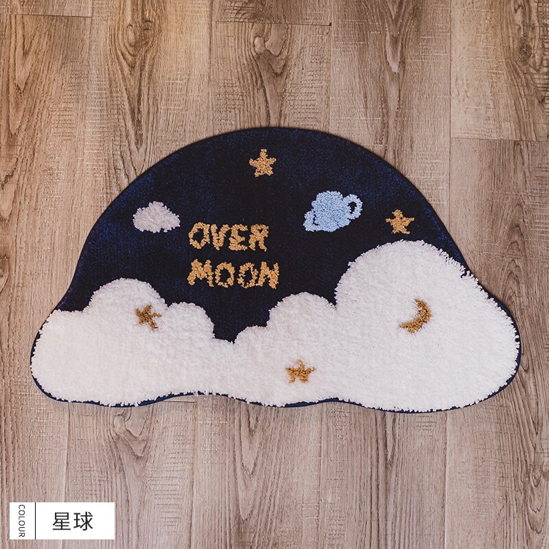 Cartoon tapijt toilet lang pluche warm tapijt waterabsorptie antislip corgi wolk regenboog mat tapijt slaapkamer kinderkamer matten: Stijl 5