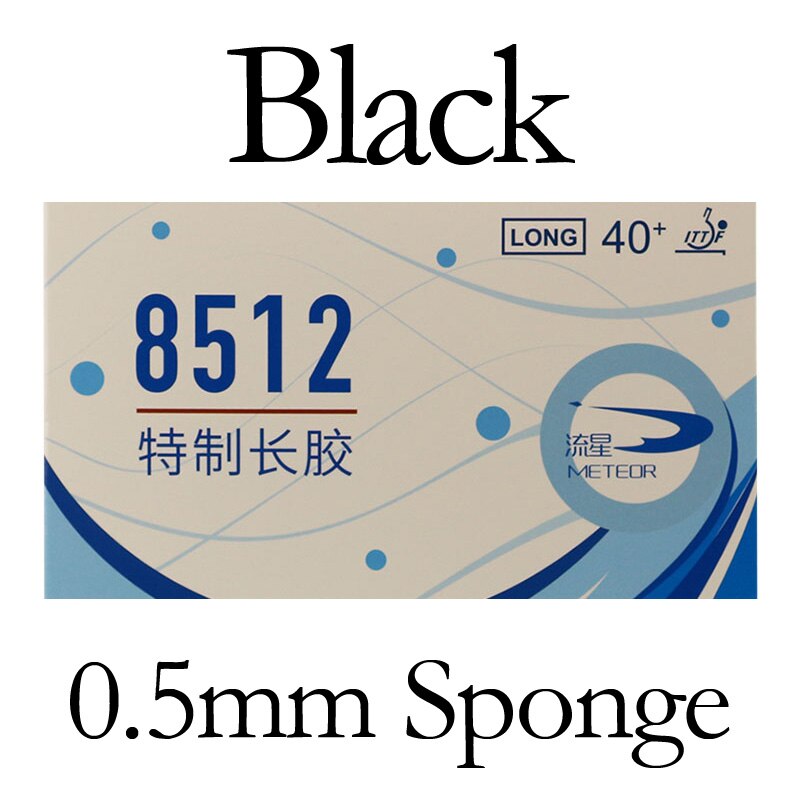 Meteor 8512 Pips-Lange Tafeltennis Rubber Lange Pips Ping Pong Spons: 8512 Black T0.5