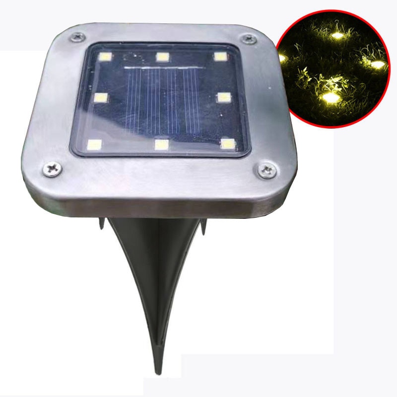 4/8/12/ LED Upgraded Waterproof Bright Square Underground Lamps IP65 Outdoor Solar Ground Lights for Lawn Pathway Garden