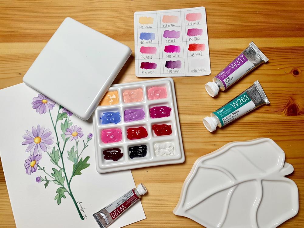 Keramische Palet 12 Goed Met Deksel Aquarel Palet Porselein Keramische Verf Palet Palet Verf Lade