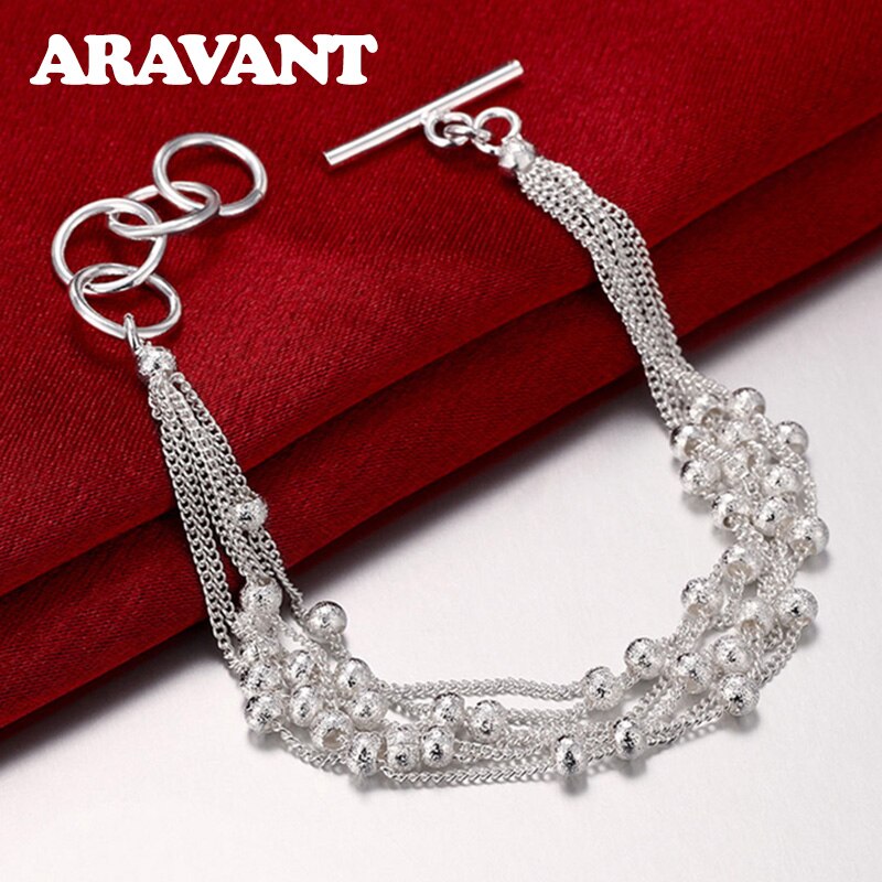 925 Zilver Scrub Kralen Ketting Armbanden Voor Vrouwen Mode Bruiloft Armband Sieraden