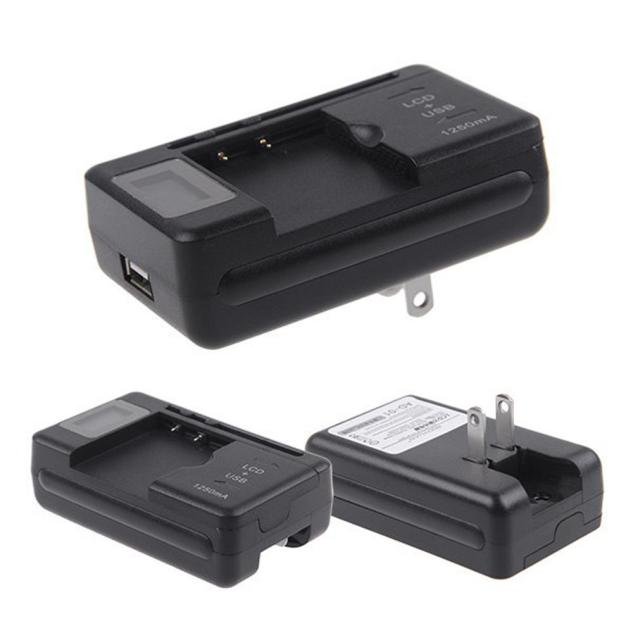 Universele Batterij Oplader Met Usb-uitgang Voor Mobiele Telefoons Lcd Indicator Screen Universele Mobiele Oplader + Usb-Poort