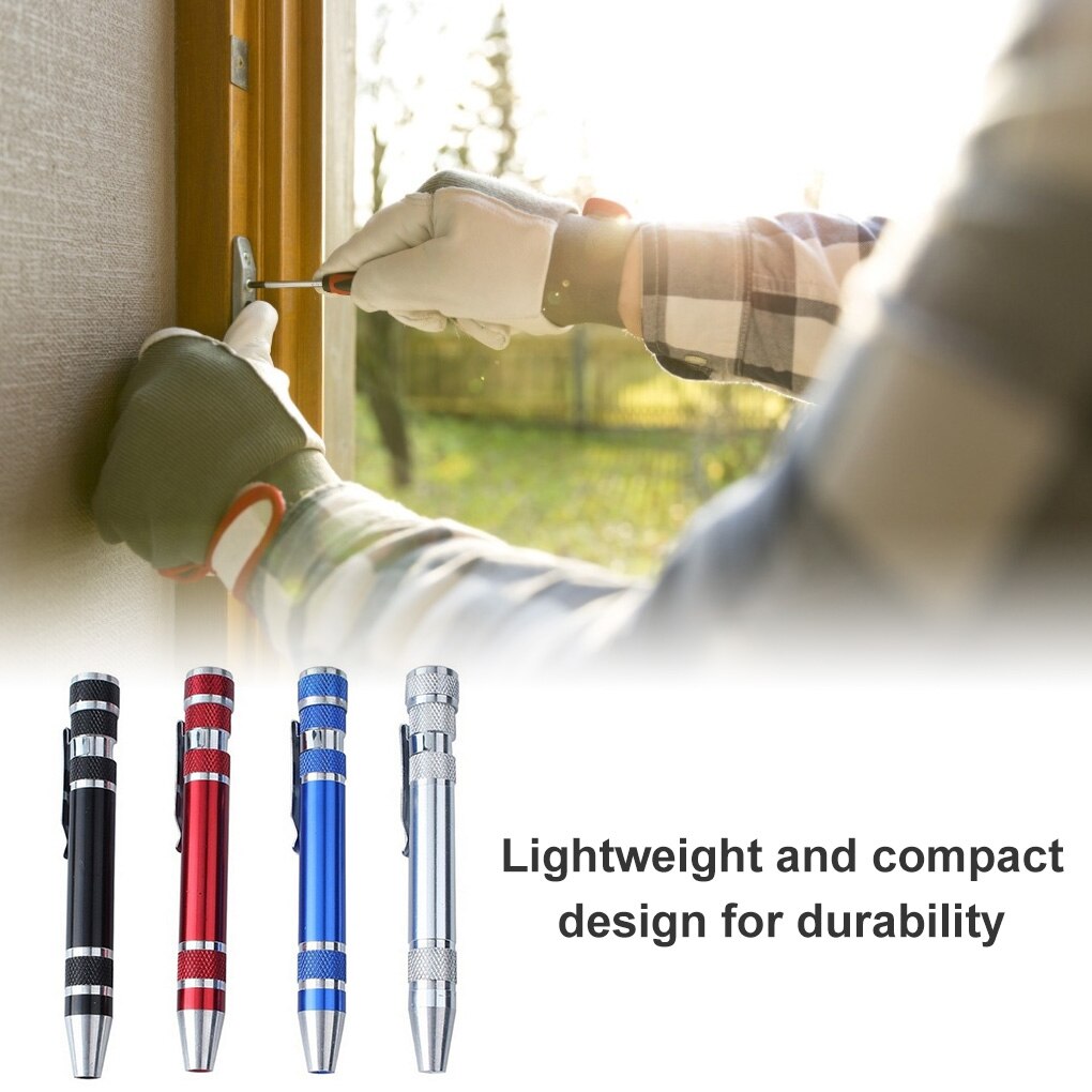 8 In 1 Mini Precision Pen Screwdriver Repair Pen Tool Alloy Precision Gadget for Home Improvement Computer Screwdriver Set Pen