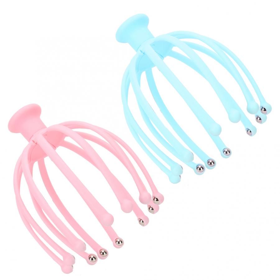 Masseur de cuir chevelu à 12 griffes, tête à bille en acier, massage relaxant, tête à cinq doigts, boule rotative, massage méridien de la tête