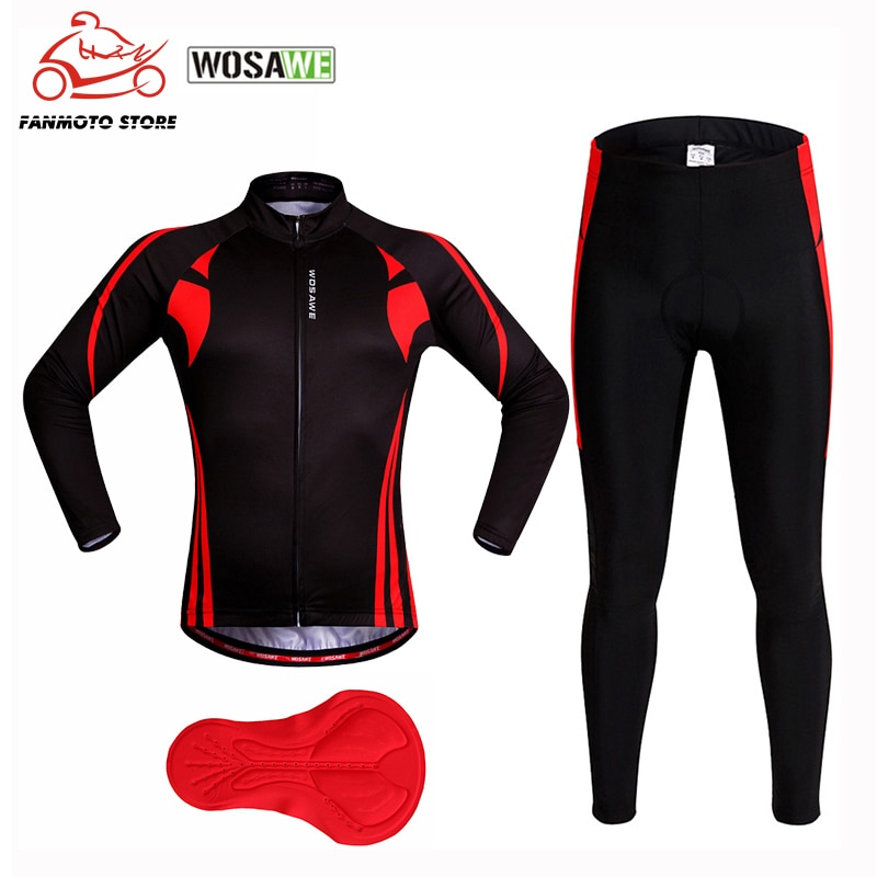 WOSAWE Windproof Waterproof Motorcycle Sets Coat Trouser Outdoor Sportswear Bicycle Jacket Pants Bike Suits Clothing Cycling Set