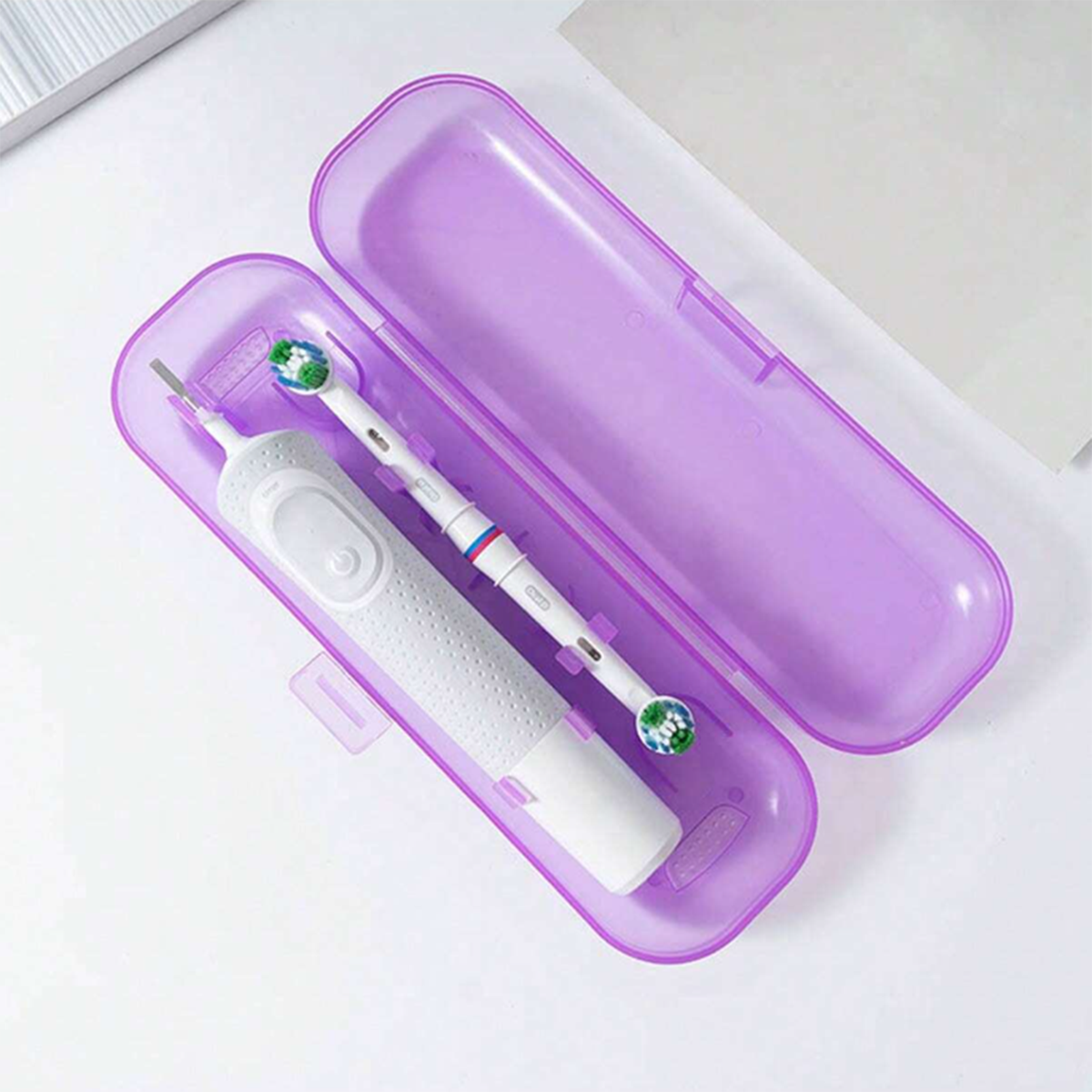 1PC Zahnbürstenkopf Tragbare Staubschutzbox, Reisebox für elektrische Zahnbürsten: Lila