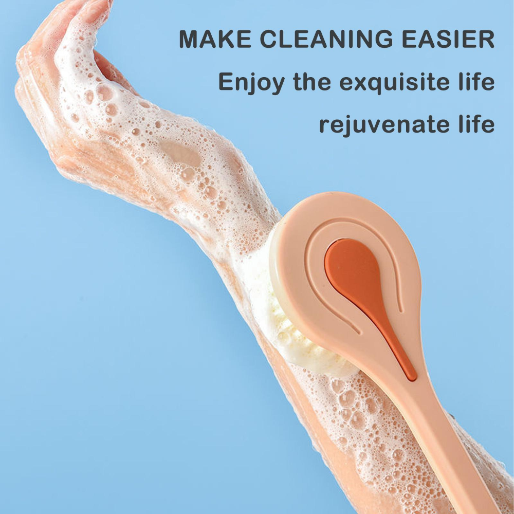 Långhandtag badborste mjuk hår rygg badborste badrum kroppsbadborste ler rygg skrubb dusch massage exfolieringsborste