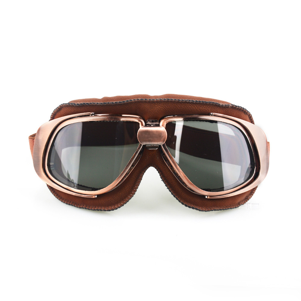 Casco de motocicleta Steampunk, gafas voladoras, piloto Vintage, gafas de motorista, protección UV: Smoke lens