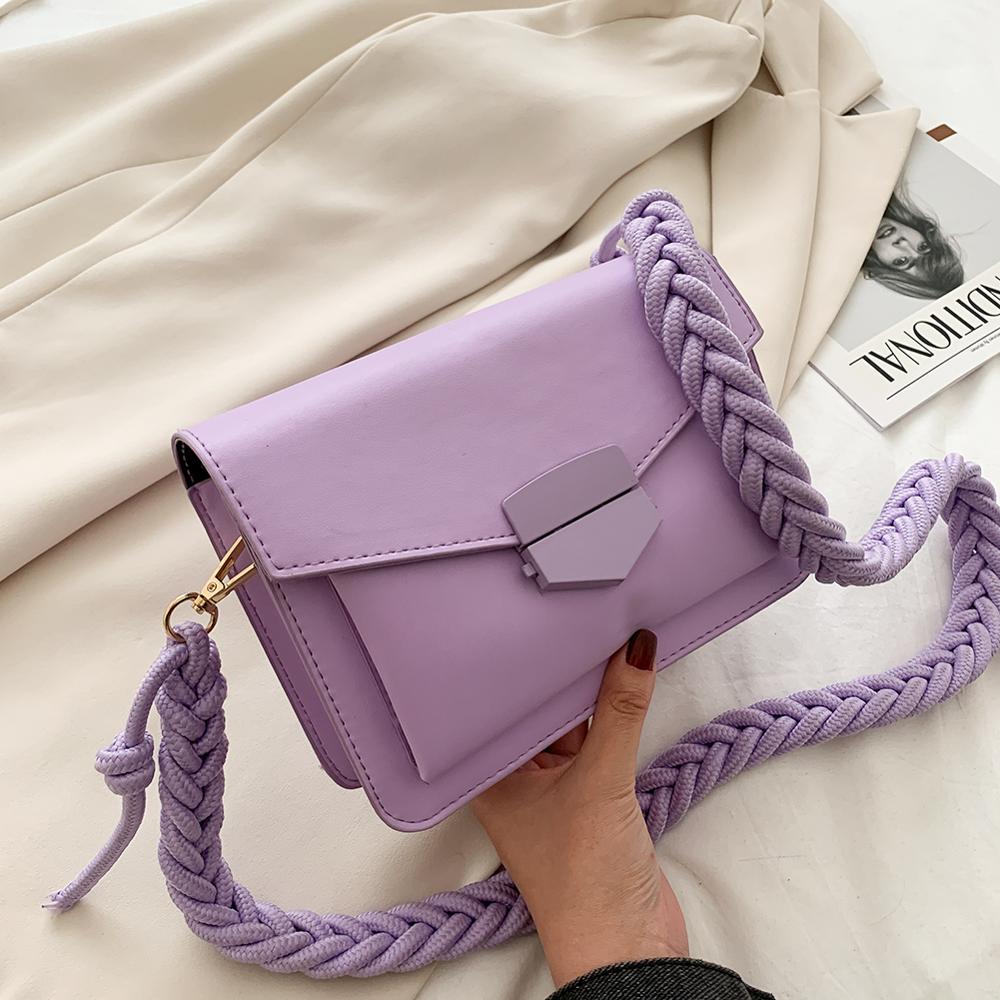 Women Candy Color Crossbody Bags Small Square Shoulder Handbags Female Purse Braided Classic Flap Crossbody Shoulder Bag