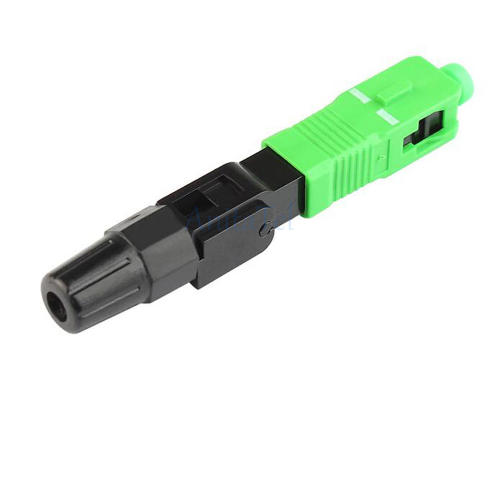 50-lot SC/APC Fiber Optic Fast Connector SM Single-Mode FTTH Fiber Optic Adapter Optical Quick Connector Field Assembly