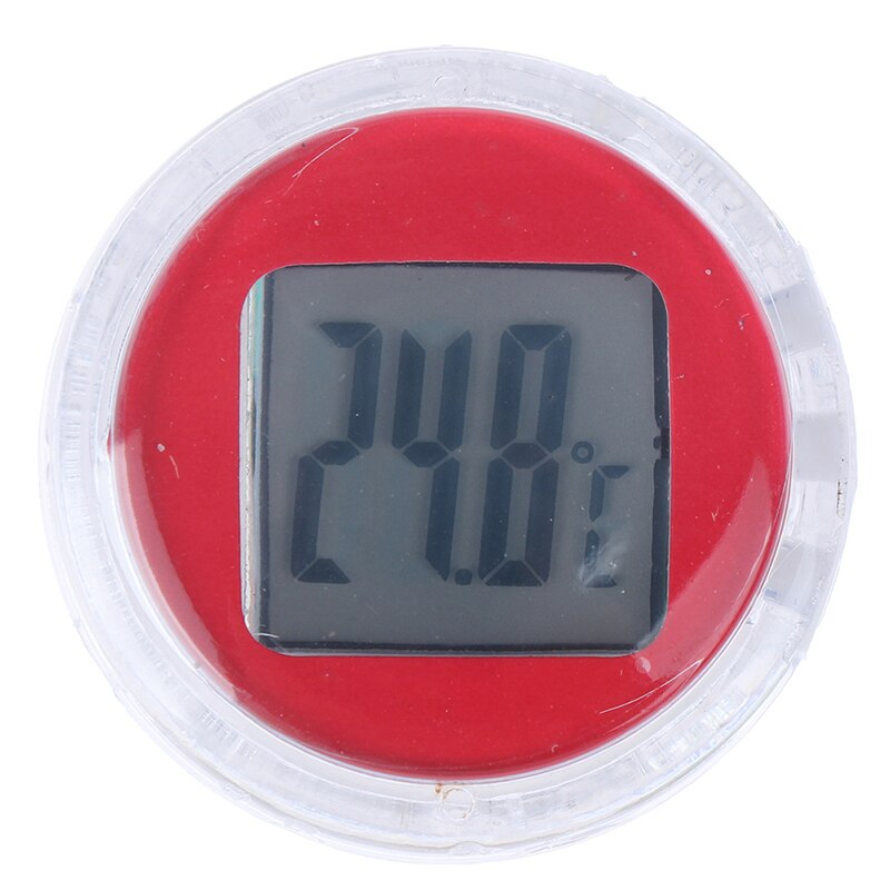 1pc mini vandtæt motorcykel digitalt termometer vandtæt ur bil interiør ure instrumenter motorcykel tilbehør: Rød