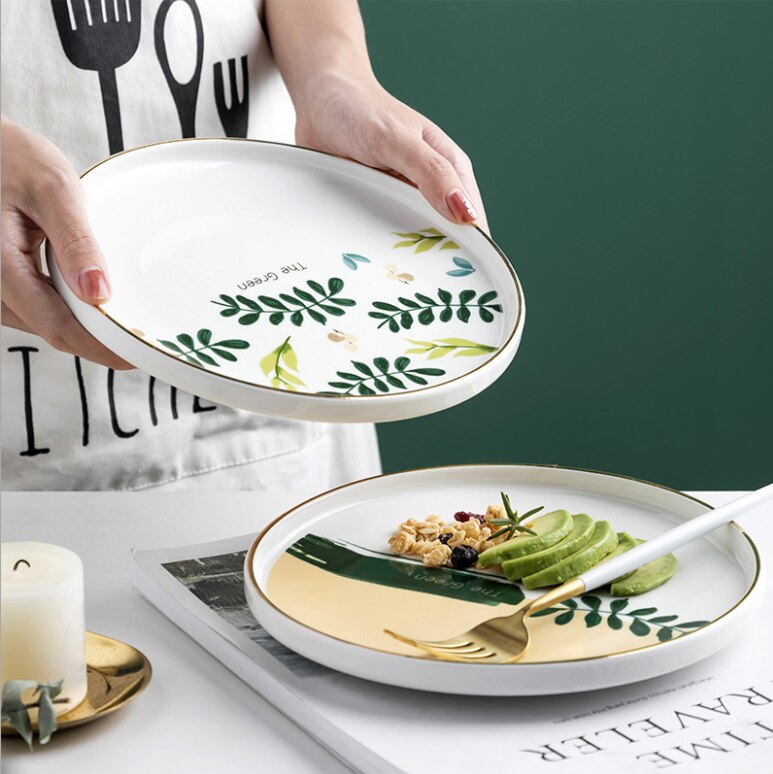 Ceramic Tableware Dishes Household Dishes Rice Bowl Afternoon Tea Cup Dessert Breakfast Western Plate For Tableware