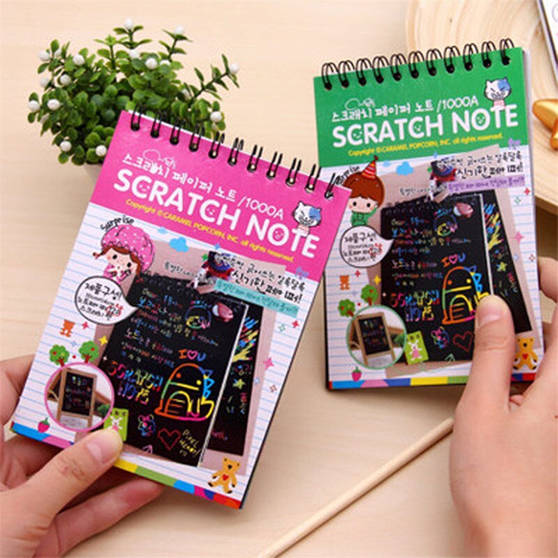 1PC Scratch Note Children's DIY Scratch Painting Colorful Graffiti Notebook DIY Environmental Friendly
