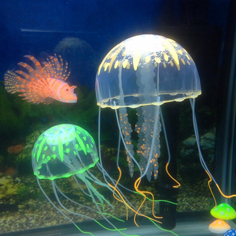 glühend-effekt Künstliche Quallen Aquarium Aquarium Dekoration Mini U-Boot Ornament Unterwasser Haustier Dekor