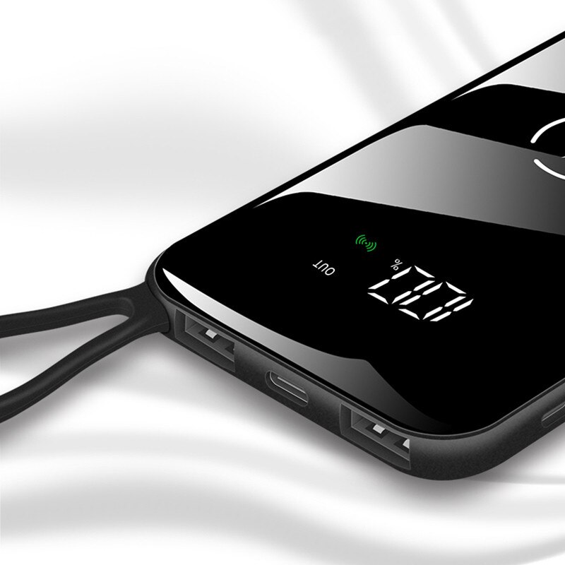 QI Wireless Power Bank 30000 MAh Large Capacity External Battery Portable Mobile Phone USB Powerbank LCD Digital Display Charger