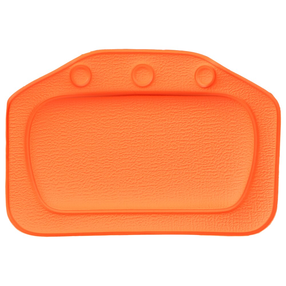 Nackbadkudde badtillbehör med sugkopp 21*31cm mjukt nackstöd i pvc spabadkudde hem badkarskudde: Orange