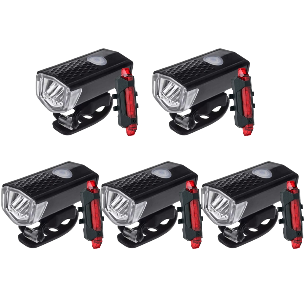 Faro delantero LED para bicicleta de montaña, linterna de advertencia, recargable vía USB, a prueba de lluvia, 1/2 piezas: violet