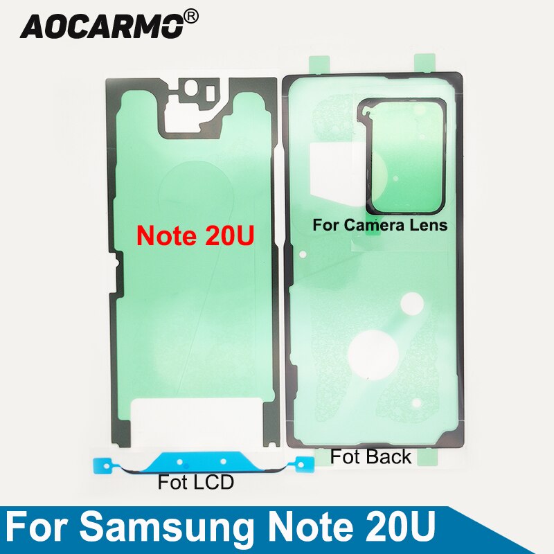 Aocarmo Voor Samsung Galaxy Note 20 Ultra Volledige Set Lijm Lcd-scherm Tape Back Cover Frame Camera Lens Sticker Lijm