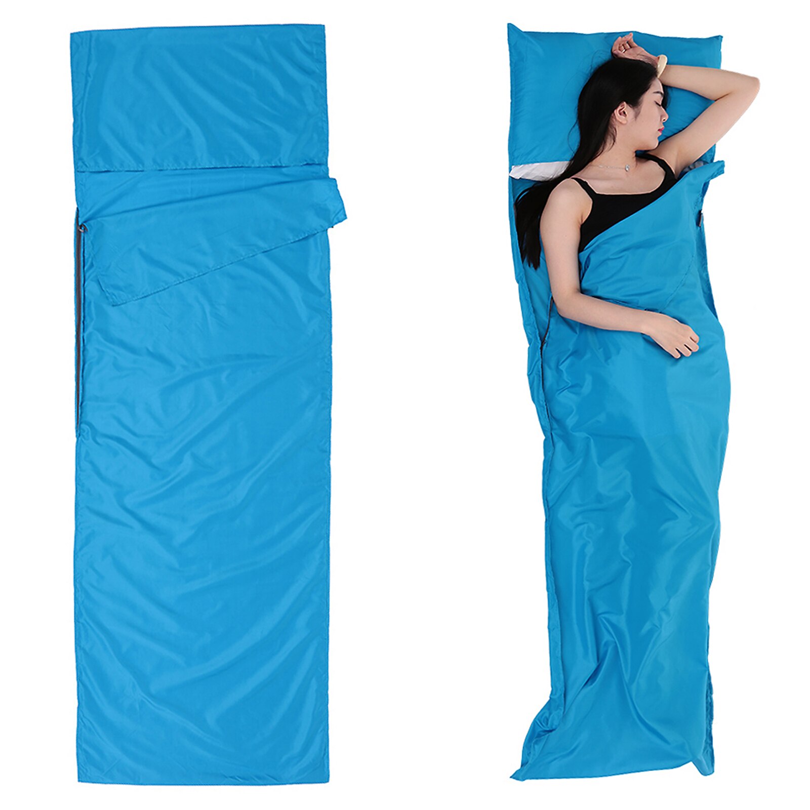 TOMSHOO-SACO para dormir al aire libre para adultos, saco de dormir portátil de 70x210CM con forro de sacos de dormir individuales de viaje para acampar, saco de dormir de emergencia