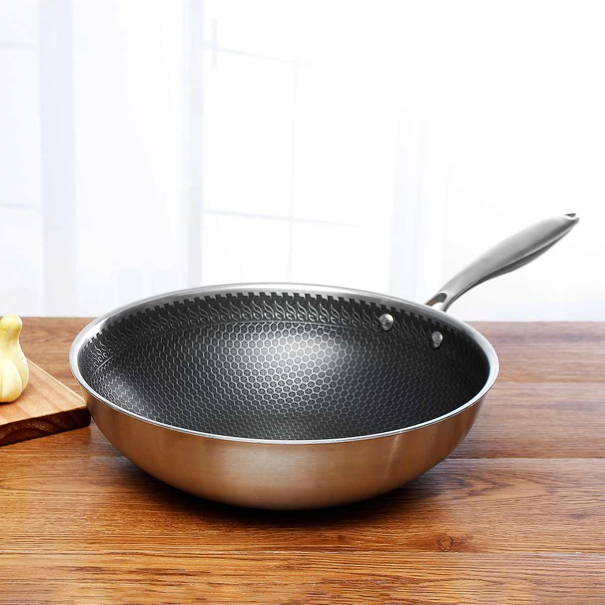 28Cm Rvs Koekenpan Nonstick Fry Pan Inductie Compatibel Multipurpose Kookgerei Gebruik Voor Thuis Keuken Of Restaurant