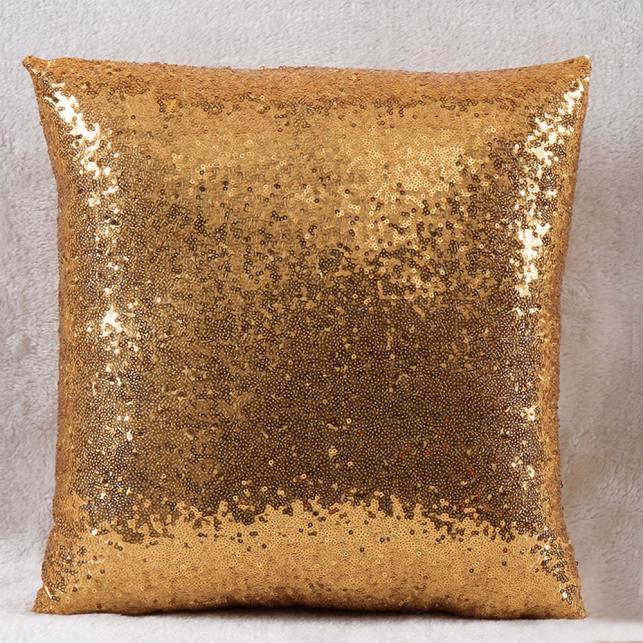 Kvalificerad kudde enfärgad glitter paljetter kasta café heminredning kudde levert dig 6426: Gul