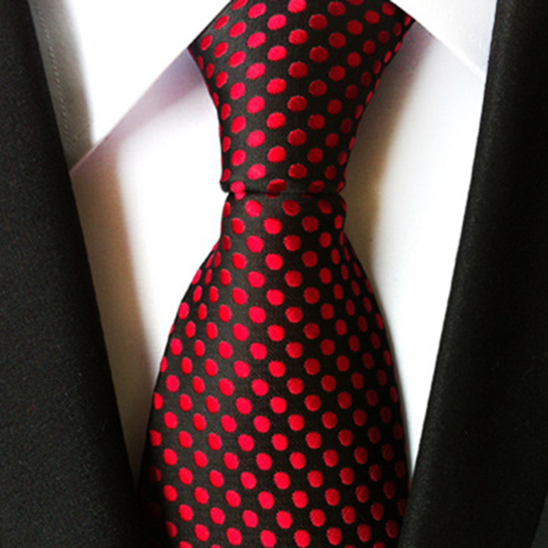 GUSLESON-Corbata de lunares florales para hombre, corbata informal de 8cm de seda, azul y rojo, de negocios, boda, corbatas formales para el cuello, accesorios