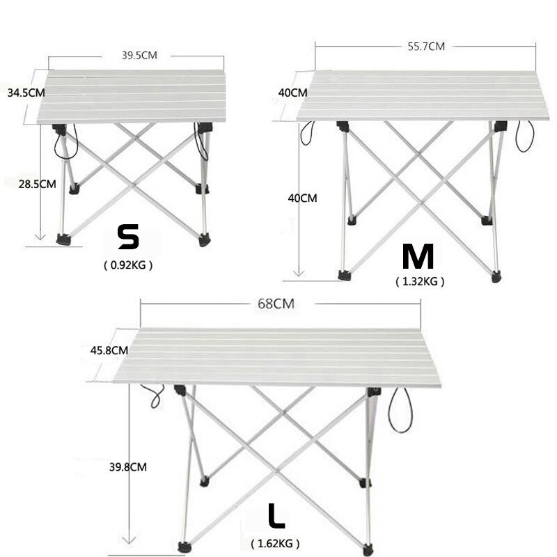 Outdoor Compact Table Portable Camping Aluminum Folding Tables With Carrying Bag for Cookout Picnicking Fishing Backpacking