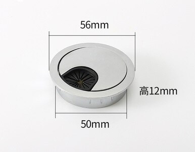 50mm Computer Desk Metal Grommets Wire Cable Hole Round Cover Box Furniture Hardware: Silver