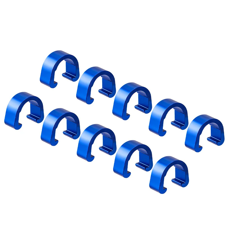 MUQZI 10pcs Bicycle Brake Cable C-Clips Hydraulic Hose Housing Shift Cable Clamps Hose Cable Guide Clamps: Blue
