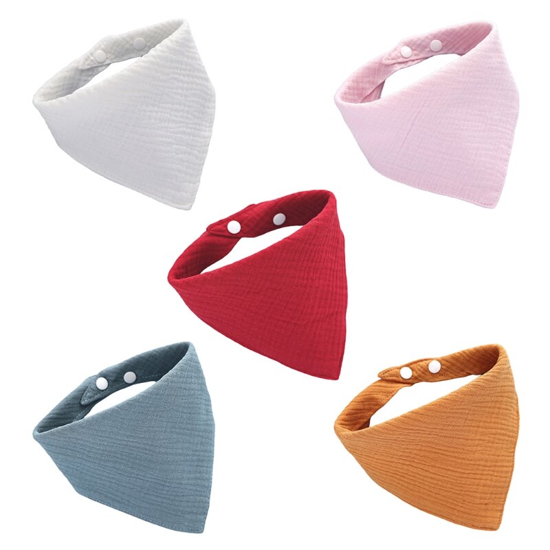 Baby Kleinkinder Fütterung Lätzchen mit Druckknöpfen Weiche Blick Speichel Handtuch Kleinkind Bandana 77HD