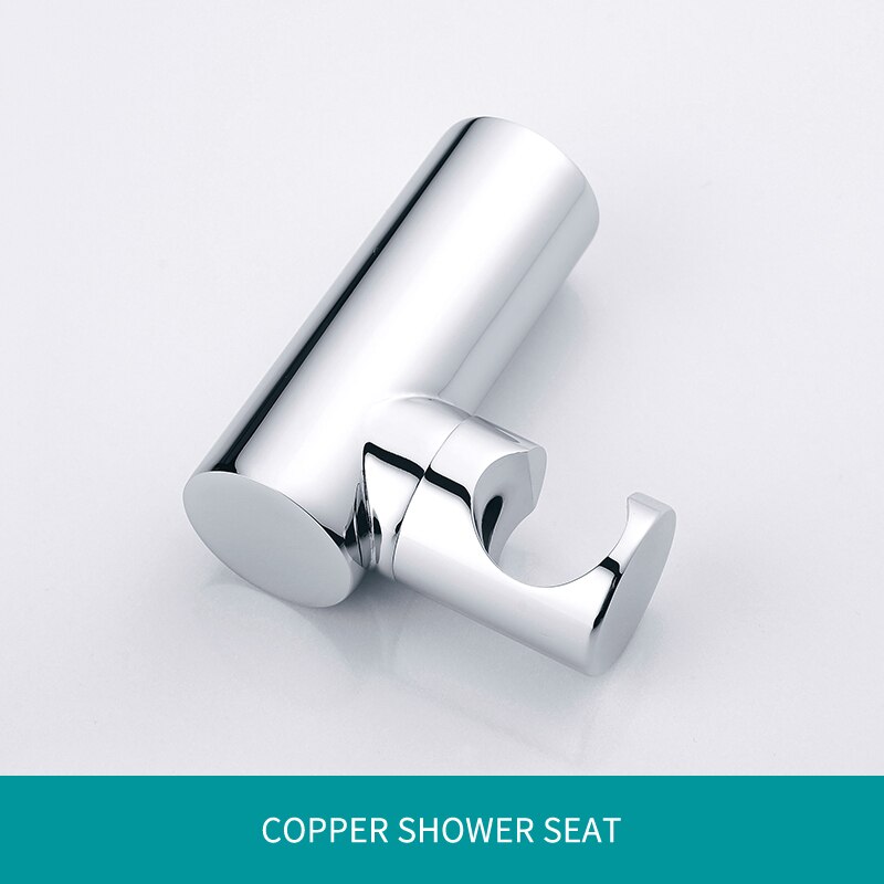 Bathroom Chrome Round Handheld Shower Head with Brass Bracket Holder and PVC Hose Shower Set: Bracket Only