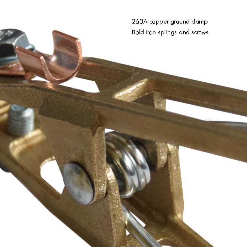 Electric 260 Amp Grounding Work Clamp Ground Welding Earth Clamp Ground Cable Copper Clip for Arc Welding Plasma Cutting Machine